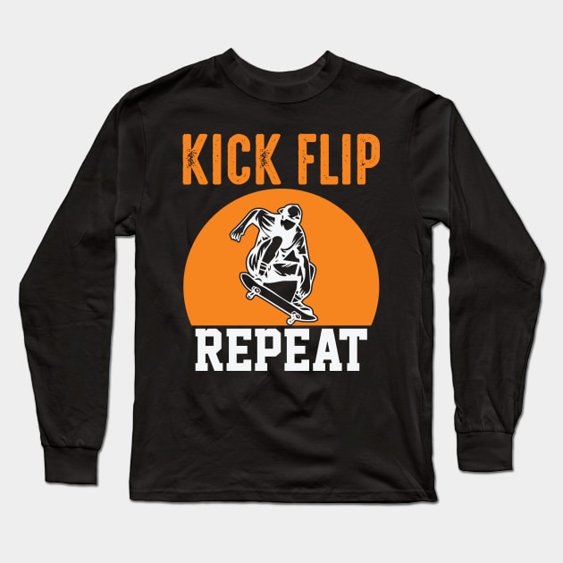 Kick flip Repeat Long Sleeve T-Shirt by Ebazar.shop